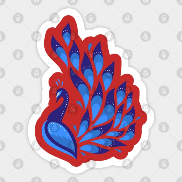 Peacock Sticker by Mako Design 